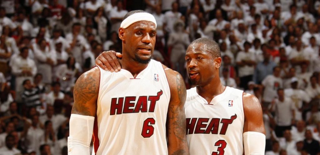 LeBron James et Dwyane Wade sous le maillot du Heat