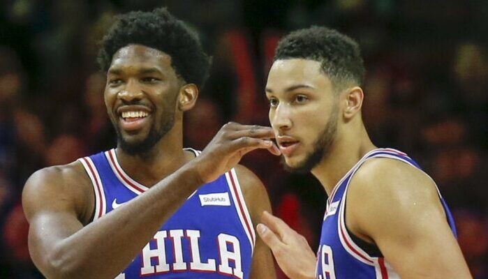 Joel Embiid et Ben Simmons sous le maillot des Sixers