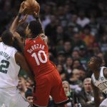 NBA – Jaylen Brown sur DeMar DeRozan : « C’est un tir qu’il met 9 fois sur 10 »