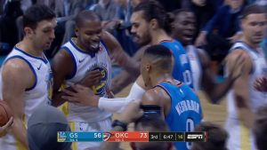 NBA – Kevin Durant et Russell Westbrook réagissent à leur accrochage !
