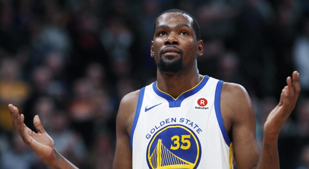 Kevin Durant sous le maillot des Warriors