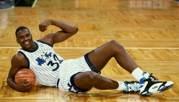 Shaquille O'Neal sous le maillot du Magic d'Orlando.