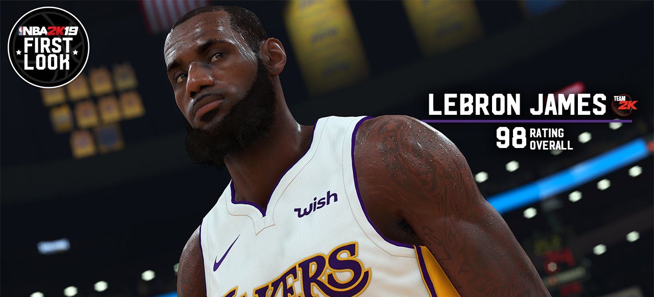 L'avatar de LeBron James, sous le maillot des Lakers, dans NBA 2K19.