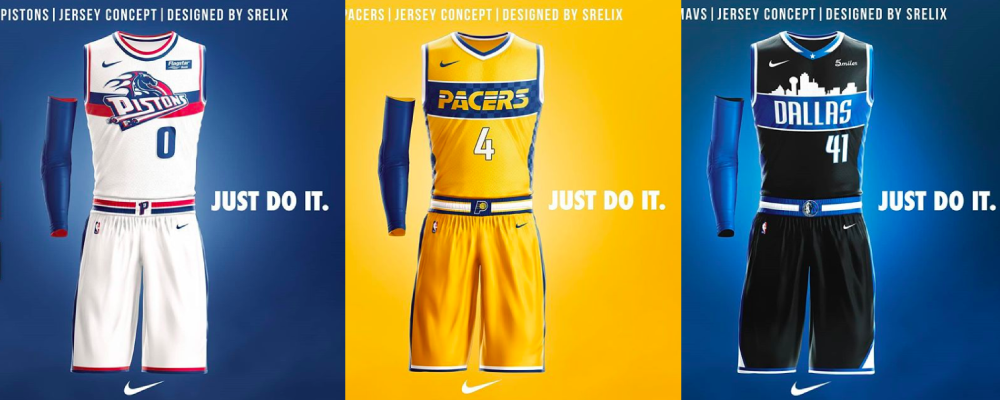 Les maillots NBA throwback des Pacers, Mavericks et Pistons