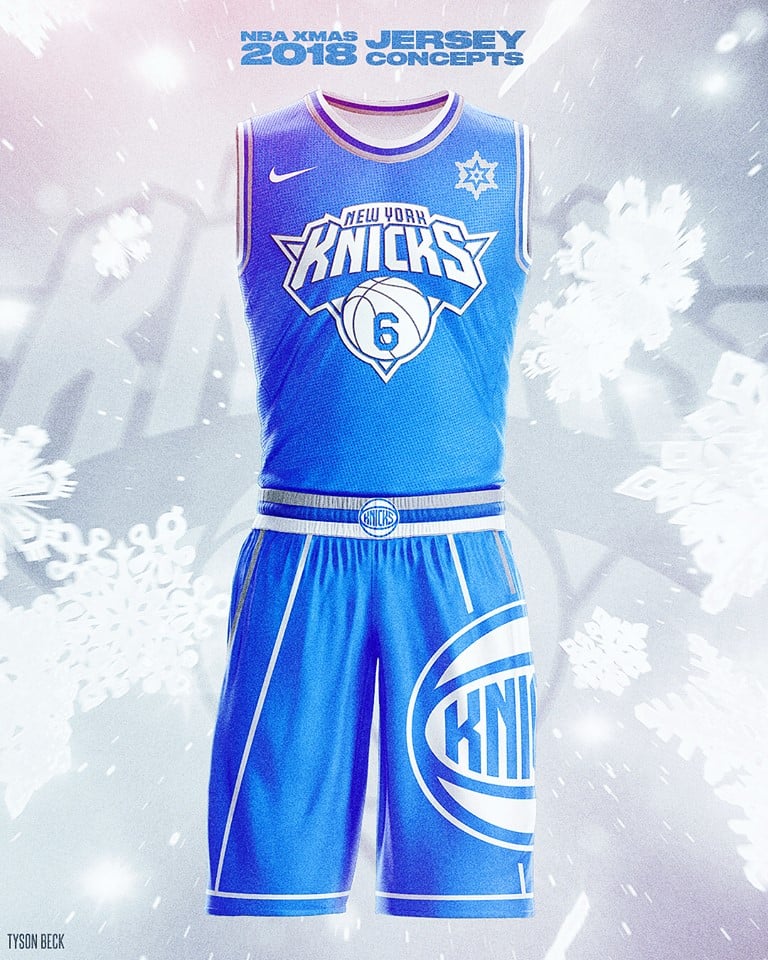 Maillot des Knicks pour le Christmas game 2018.