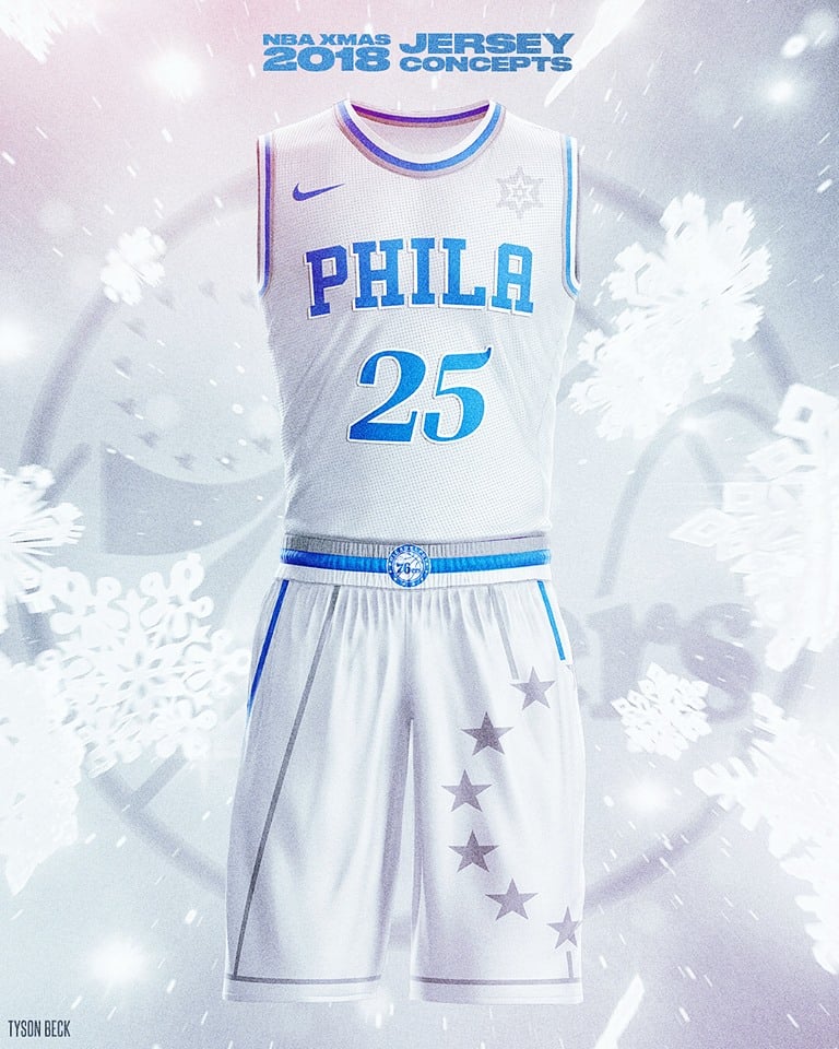 Maillot des Sixers pour le Christmas game 2018.