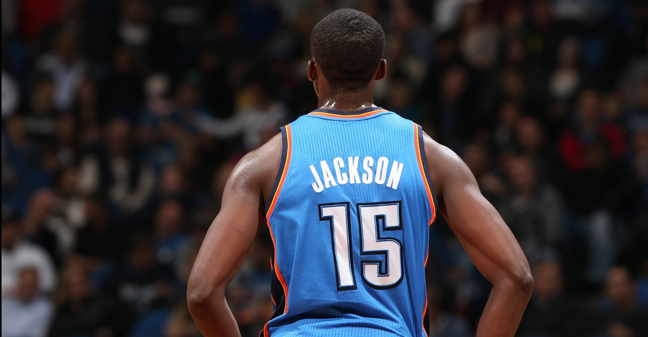 Reggie Jackson avec le maillot du Thunder