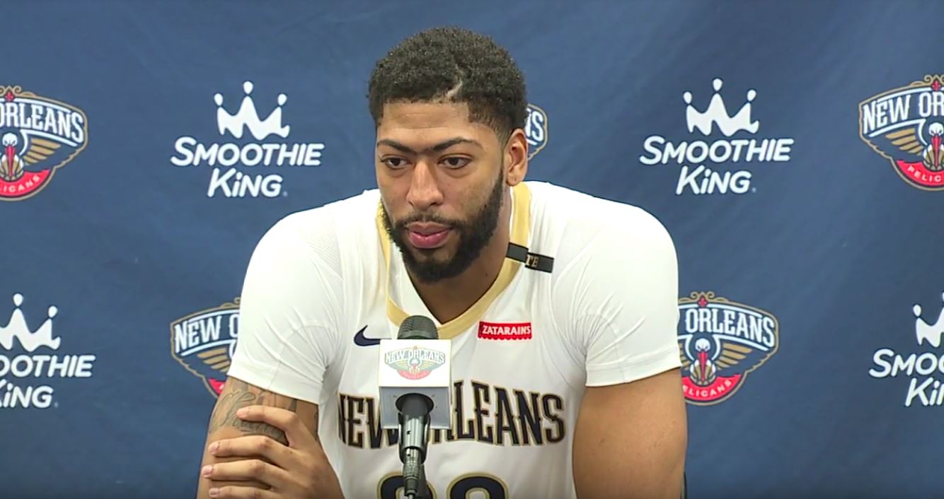 Anthony Davis lors du media day pour les Pelicans