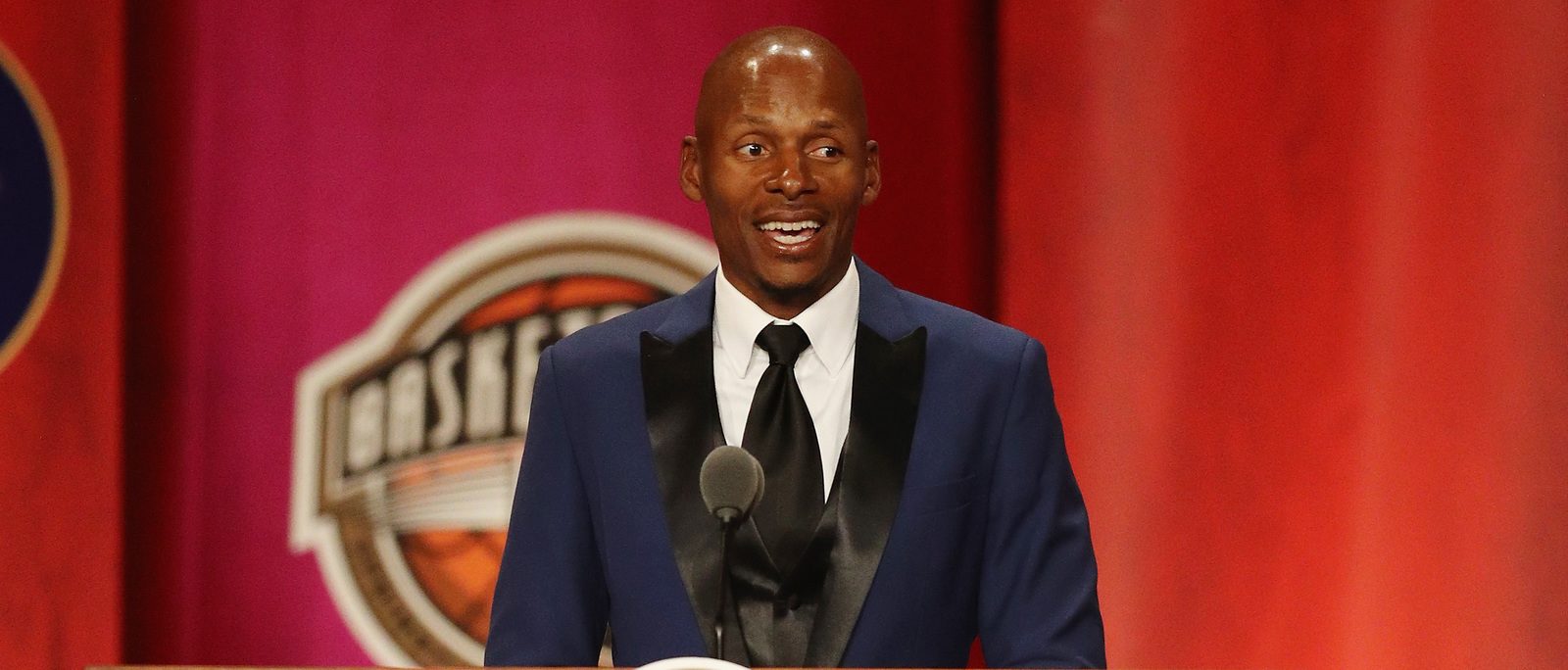 Ray Allen lors de son discours d'intronisation au Hall of Fame.