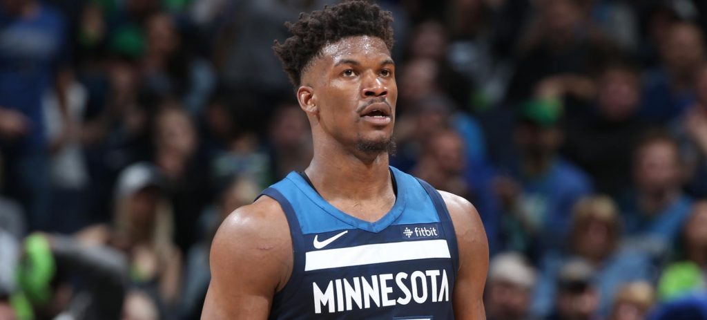 Jimmy Butler sous le maillot des Minnesota Timberwolves.