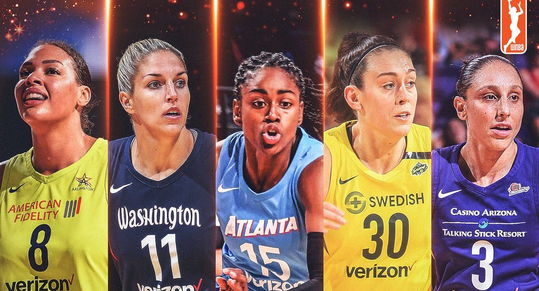 Liz Cambage, Elena Delle Donne, Tifanny Hays, Breanna Stewart et Diana Taurasi composent la First All-WNBA Team