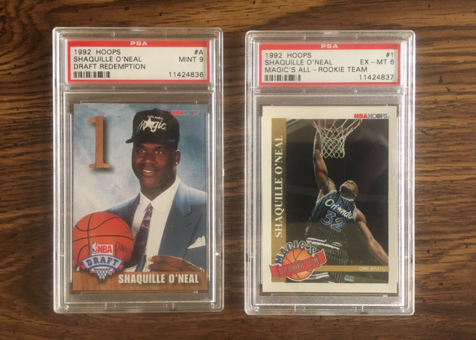 Les cartes de sport Shaquille O'Neal en 1992