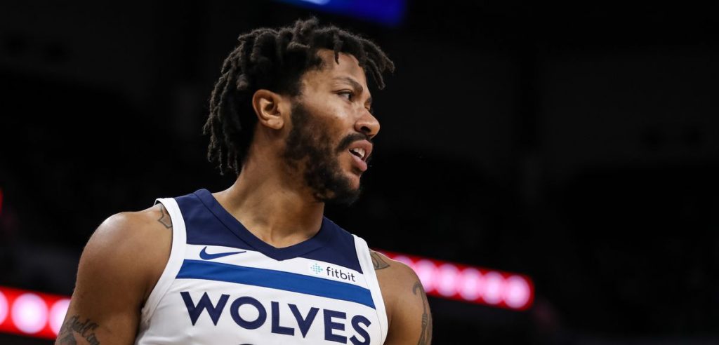 Derrick Rose sous le maillot des Wolves.