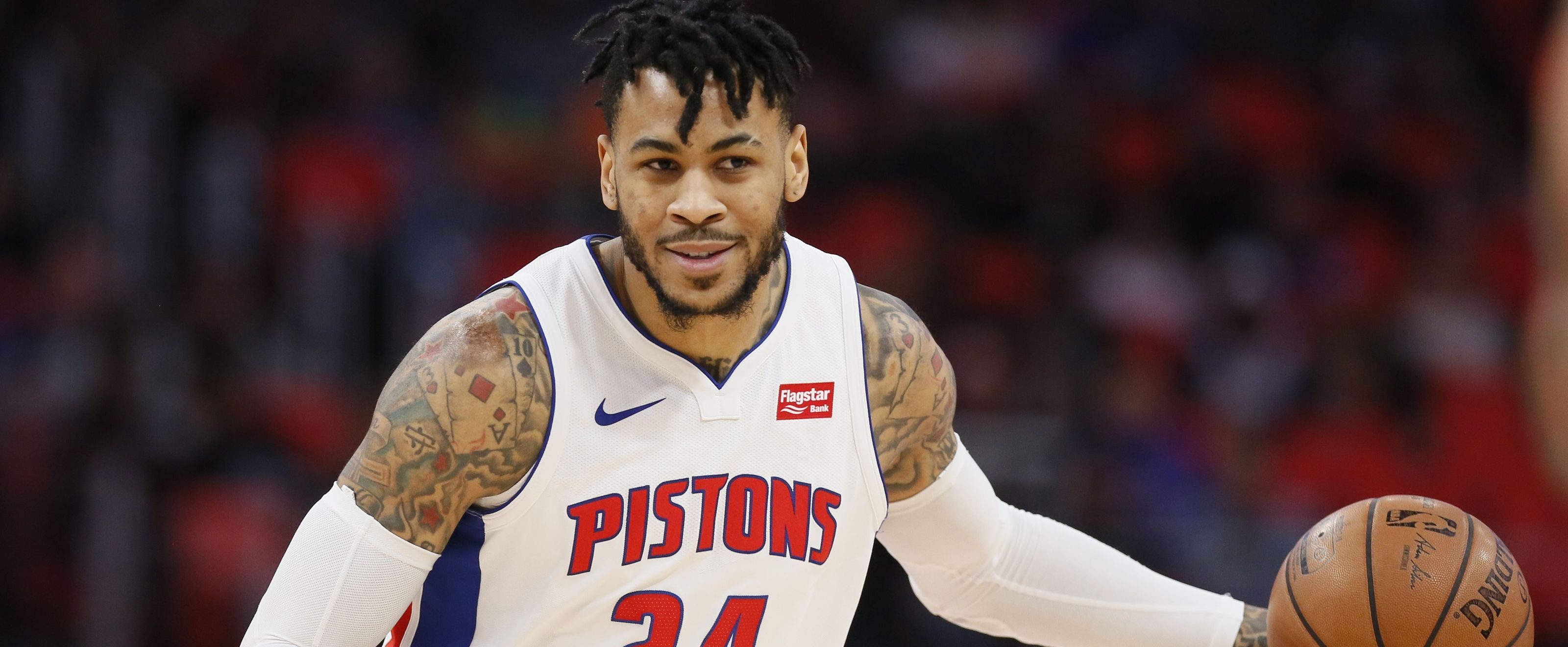 Eric Moreland sous le maillot des Pistons