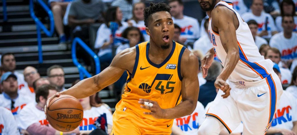 Donovan Mitchell sous le maillot du Jazz de l'Utah