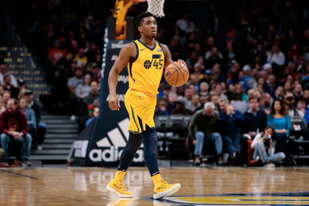 Donovan Mitchell sous le maillot du Jazz de l'Utah