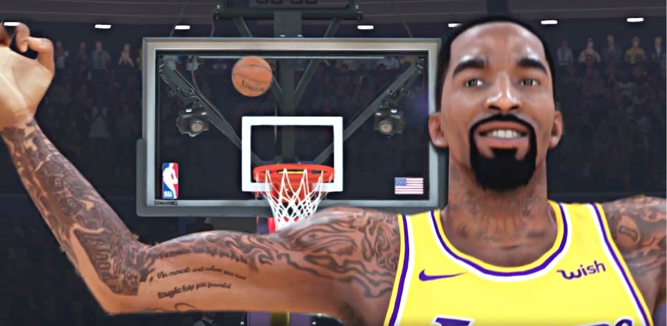 J.R. Smith sous le maillot des Lakers de Los Angeles dans NBA 2K19