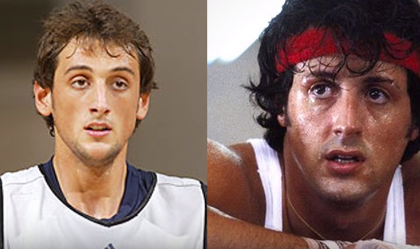 Marco Belinelli et l'acteur Sylvester Stallone