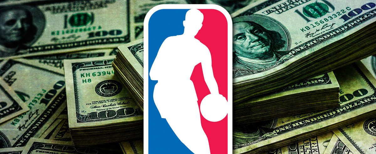 Le logo de la NBA sur des liasses de billets.