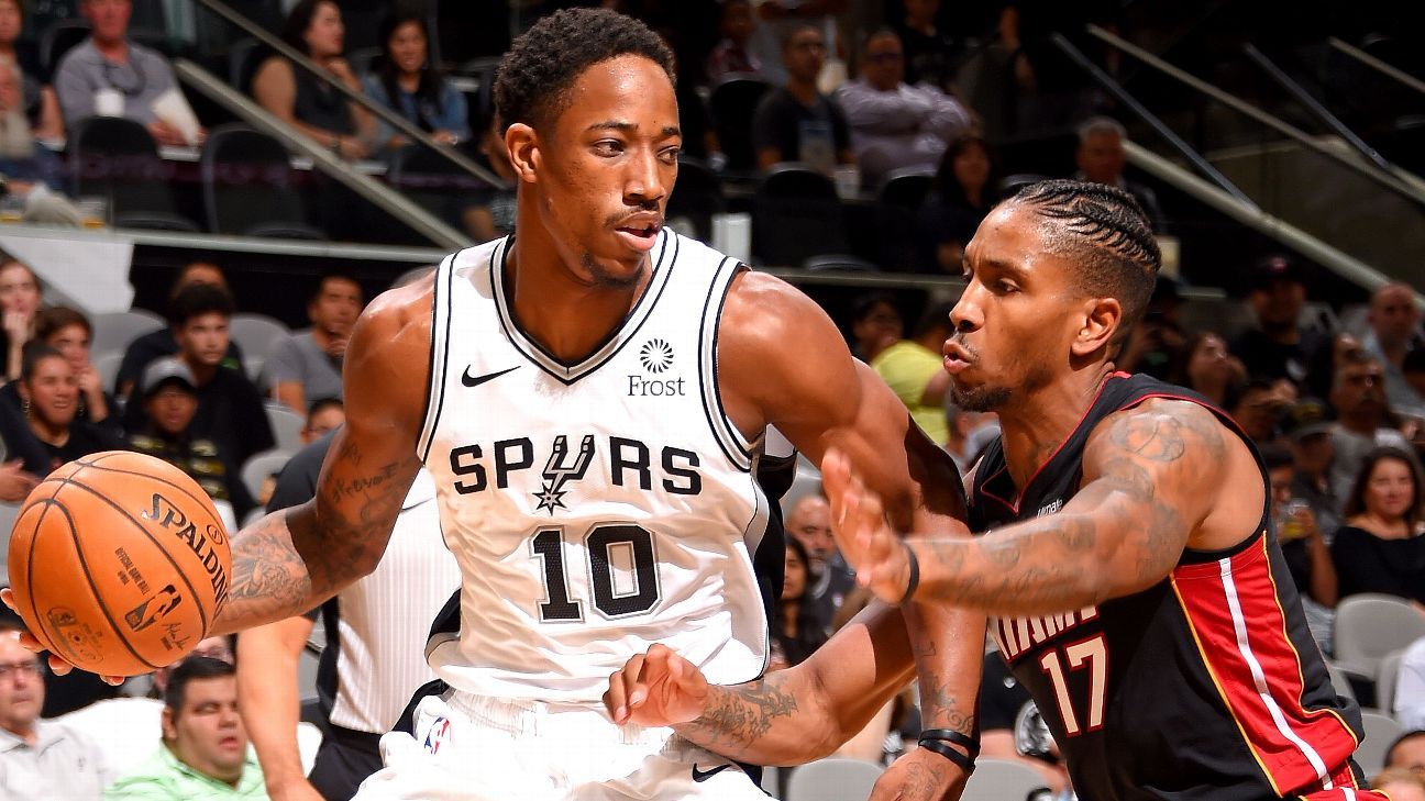 DeMar DeRozan sous son nouveau maillot des Spurs