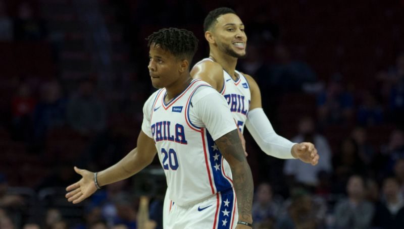 Markelle Fultz avec les Sixers durant la pré-saison