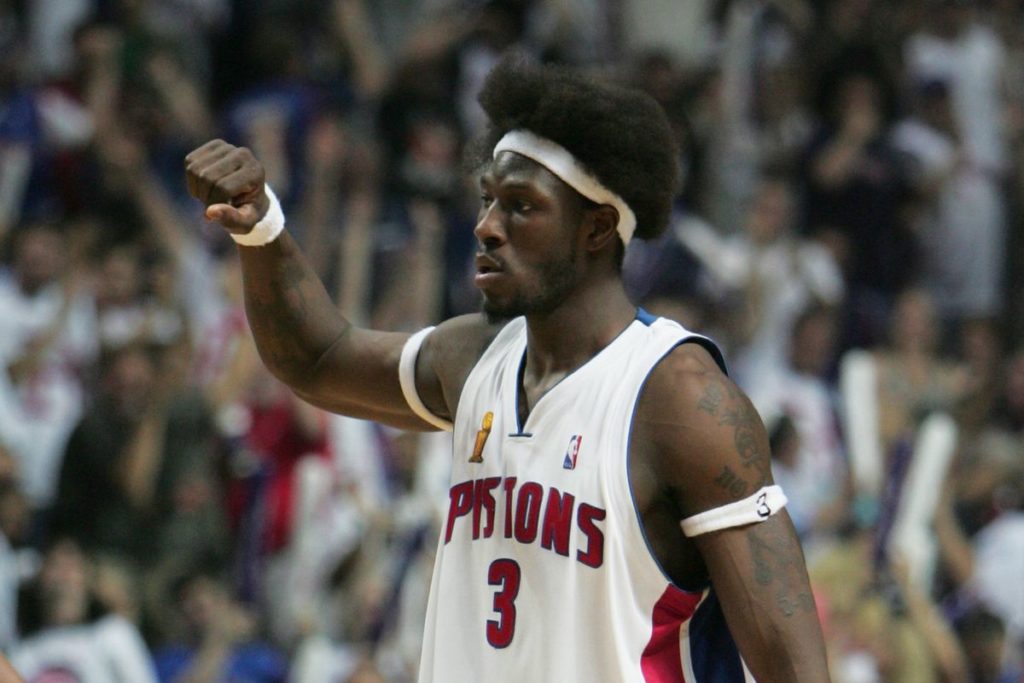 Ben Wallace sous le maillot des Pistons en NBA