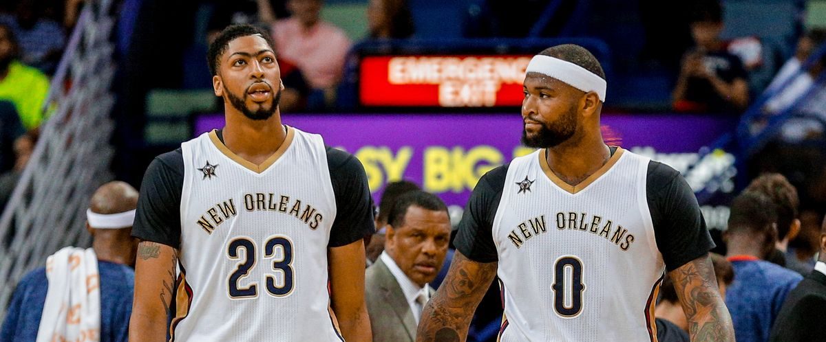 Anthony Davis et DeMarcus Cousins sous le maillot des Pelicans.