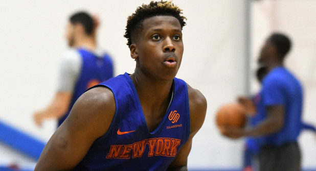 Frank Ntilikina à l'entraînement