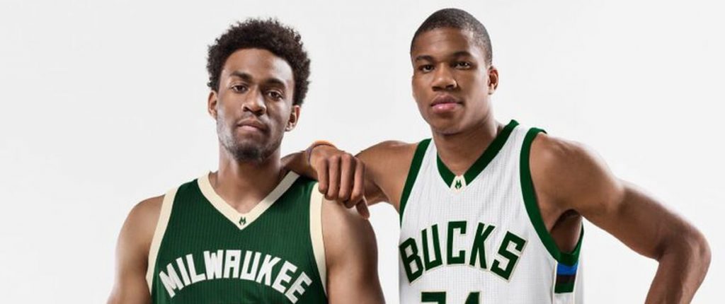 Jabari Parker et Giannis Antetokounmpo sous le maillot des Bucks