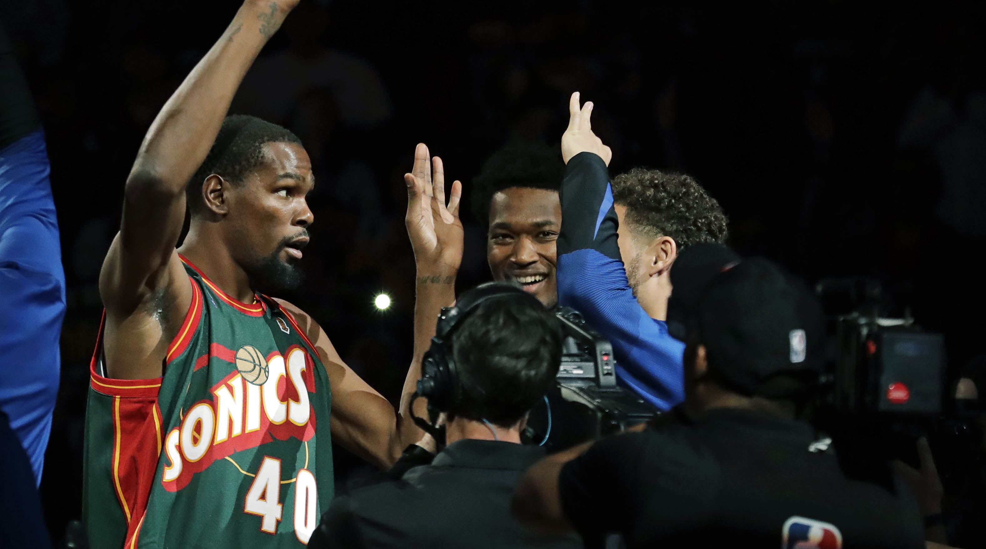 Kevin Durant lors de son entrée en jeu à la KeyArena