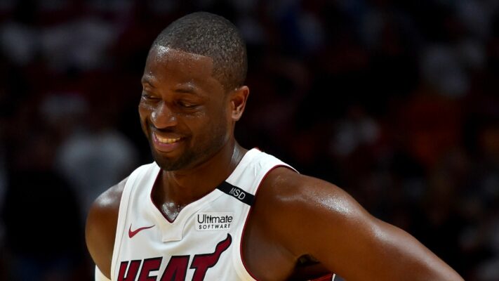 Dwayne Wade avec le maillot du Heat de Miami.
