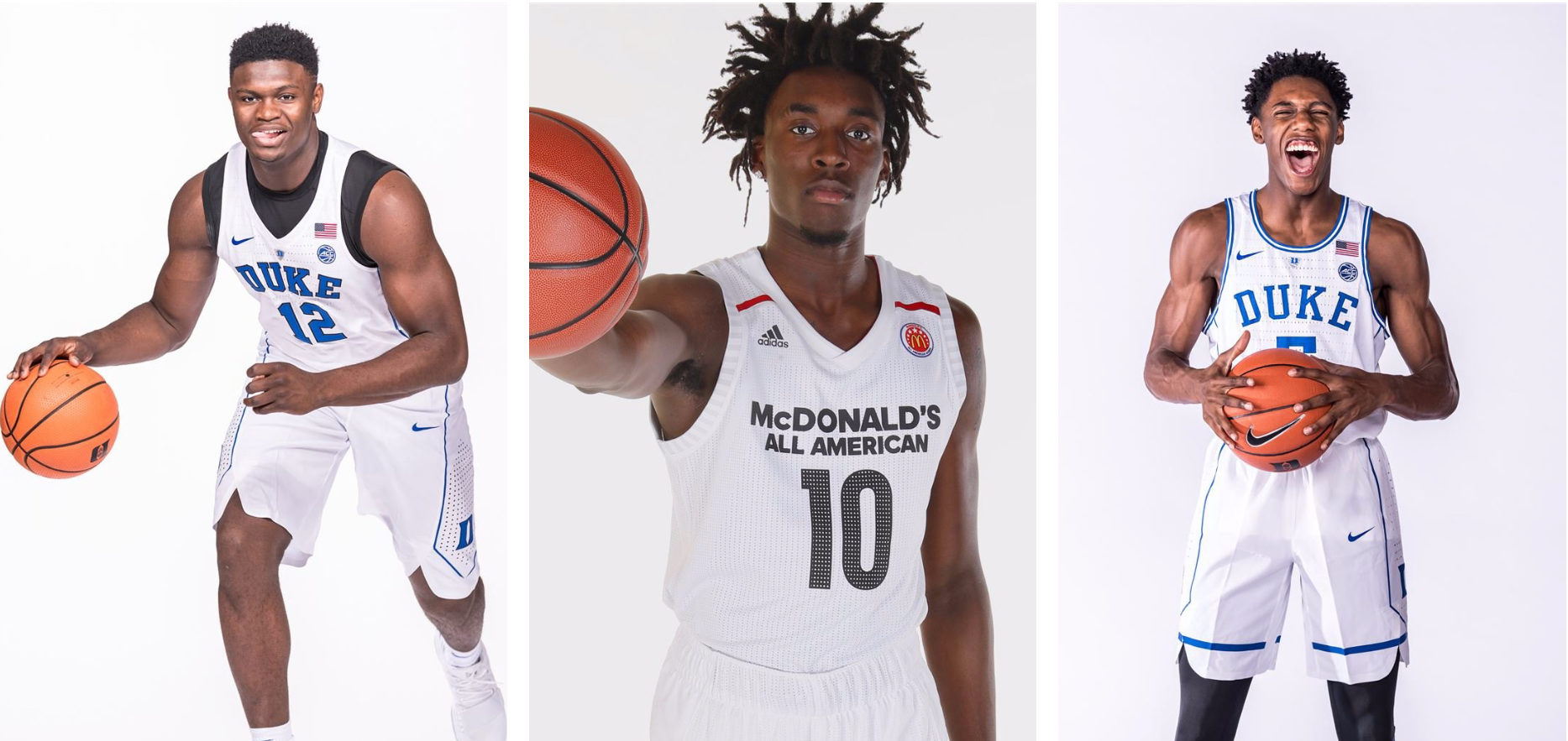 Zion Williamson, Nassir Little et R.J. Barrett