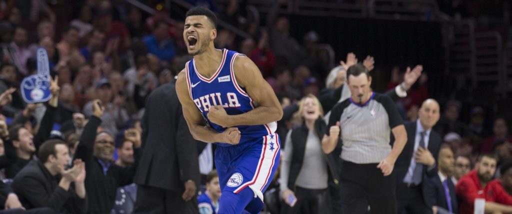 Timothé Luwawu-Cabarrot exulte sous le maillot des Philadelphia 76ers