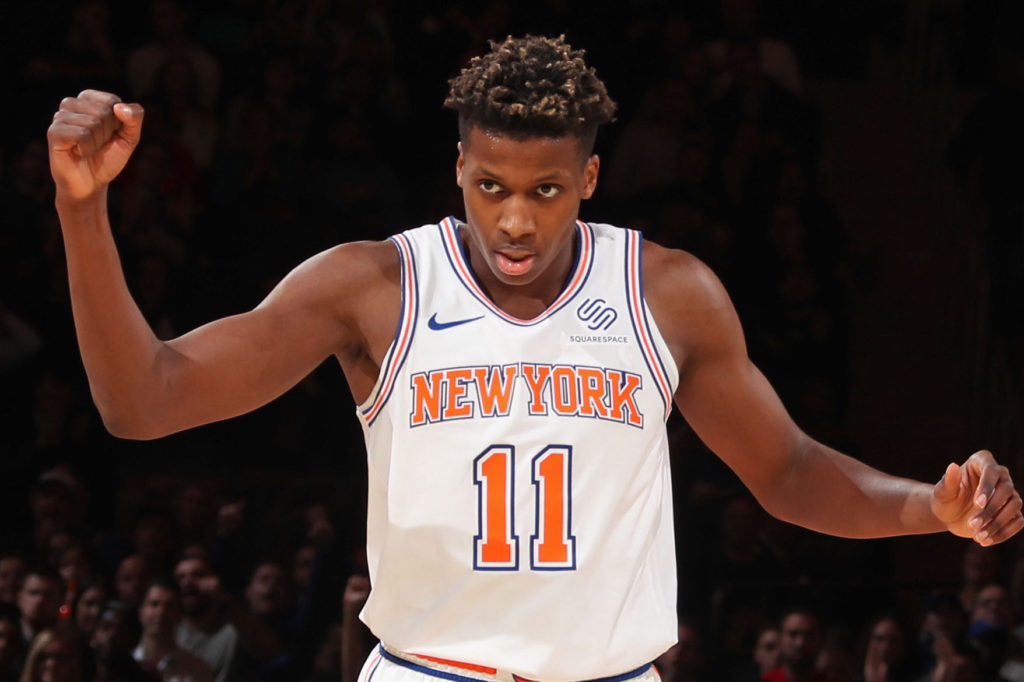 Frank Ntilikina sous le maillot des Knicks