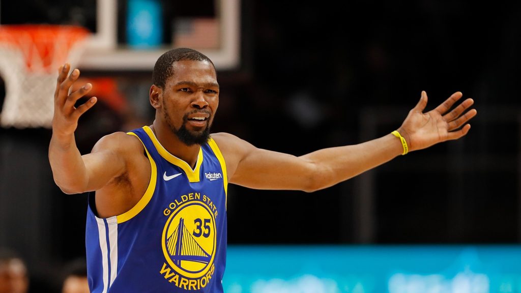 Kevin Durant sous le maillot des Warriors