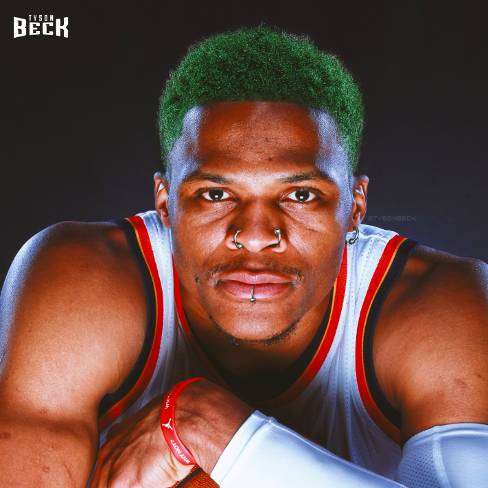 Russell Westbrook coupe de cheveux rétros