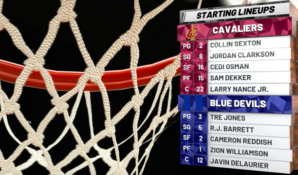 Composition Duke vs Cavs 