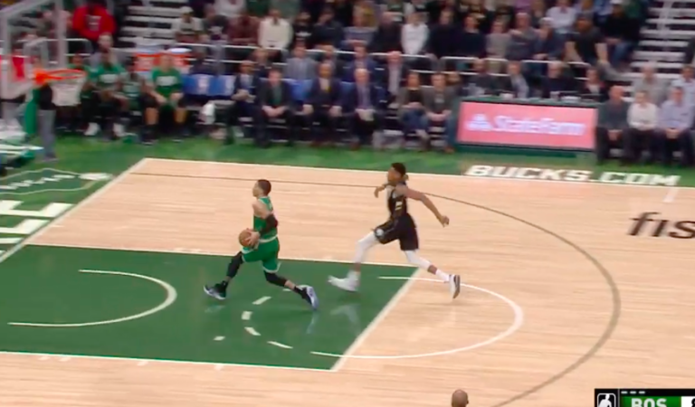 tatum dunks on giannis