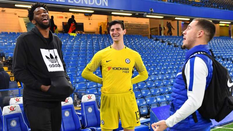 Joel Embiid, Thibaut Courtois et Eden Hazard