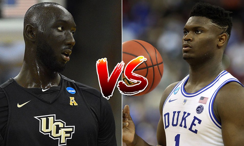 Tacko Fall et Zion Williamson pendant la March Madness