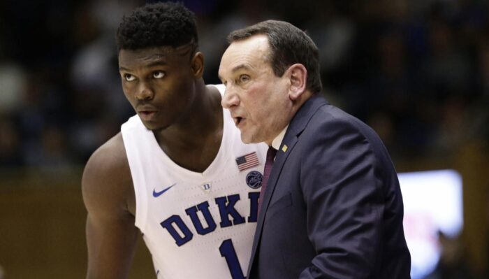 Zion Williamson et Coach K à Duke