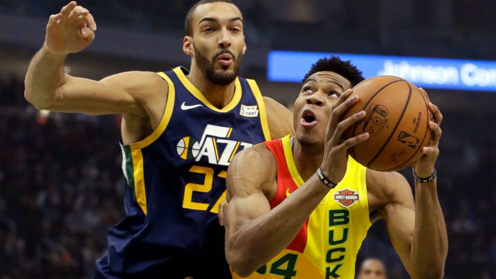 Rudy Gobert et Giannis Antetokounmpo se livrent d'âpres batailles