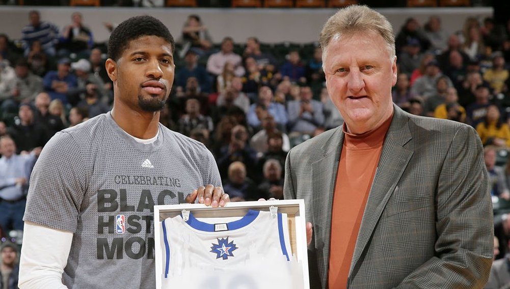 Paul George est revenu lors d'une interview en 2013 sur une séquence avec Larry Bird à l'entrainement qui l'a profondément marqué