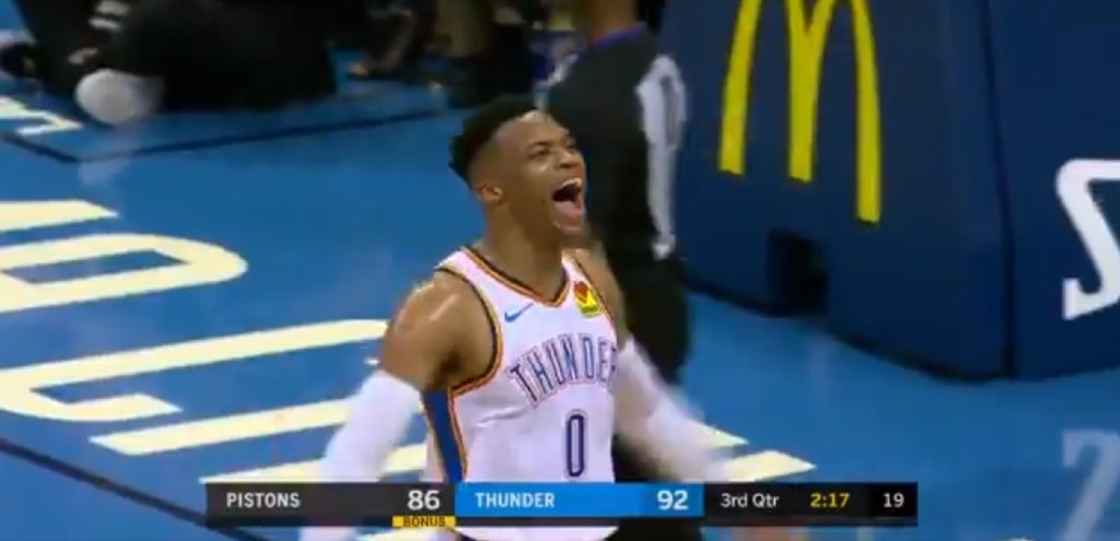 Russell Westbrook en feu sous le maillot du Thunder