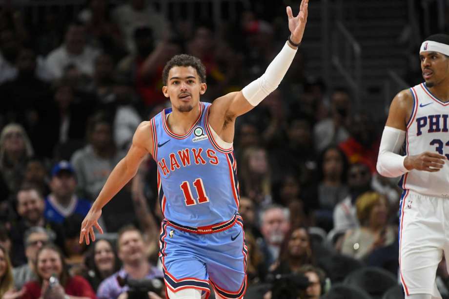 Trae Young tacle Ben Simmons