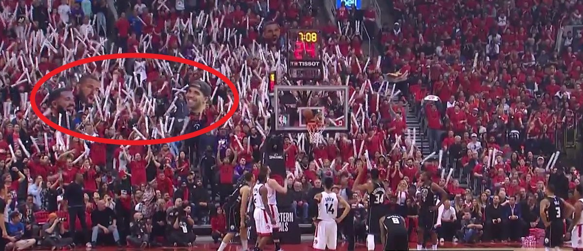 Les fans des Raptors ont tenté de destabiliser Giannis Antetokounmpo lors du game 6 en affichant des image géantes de Drake