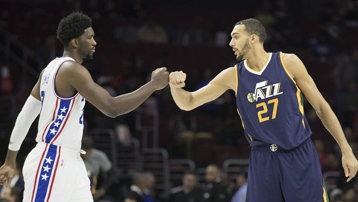 Joel Embiid et Rudy Gobert