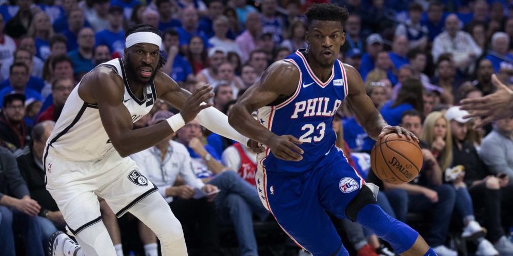 Jimmy Butler avec les Sixers face aux Brooklyn Nets