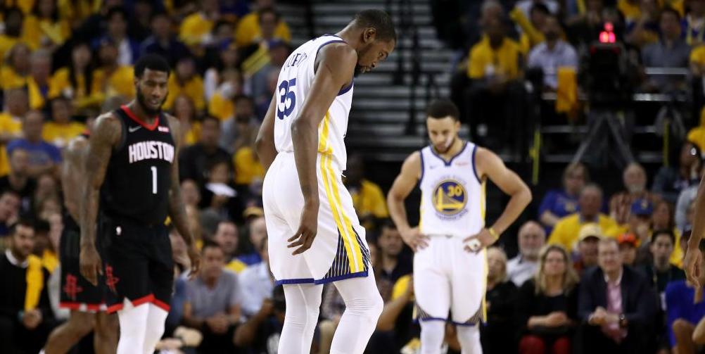 Kevin Durant s'est blessé dans le Game 5 contre les Rockets