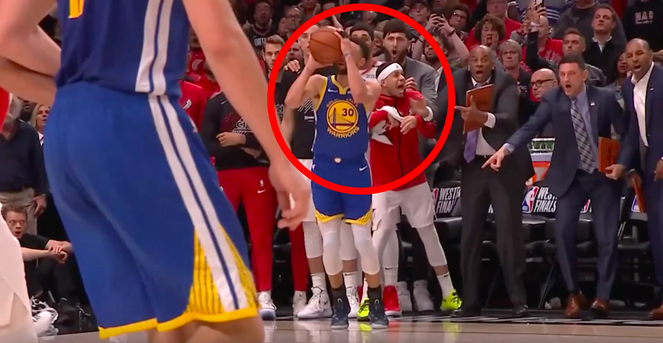 réaction de seth curry sur le marcher de steph curry